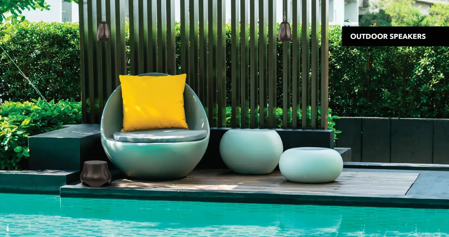 Poolside outdoor speakers
