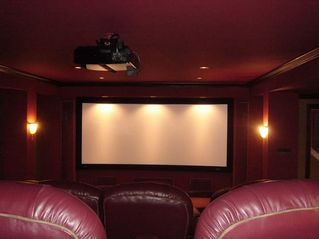 Home theater with projector and surround sound