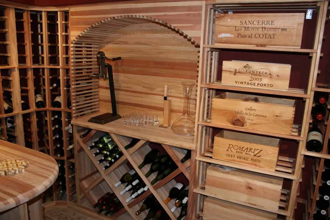 Wine cellar arched tasting nook after completion